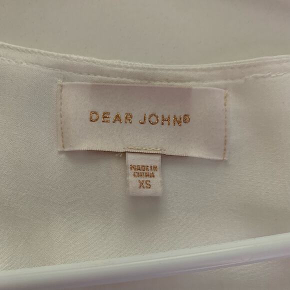 DEAR JOHN White Embroidered Floral Tiered Midi Dress Size Extra Small - Picture 10 of 13